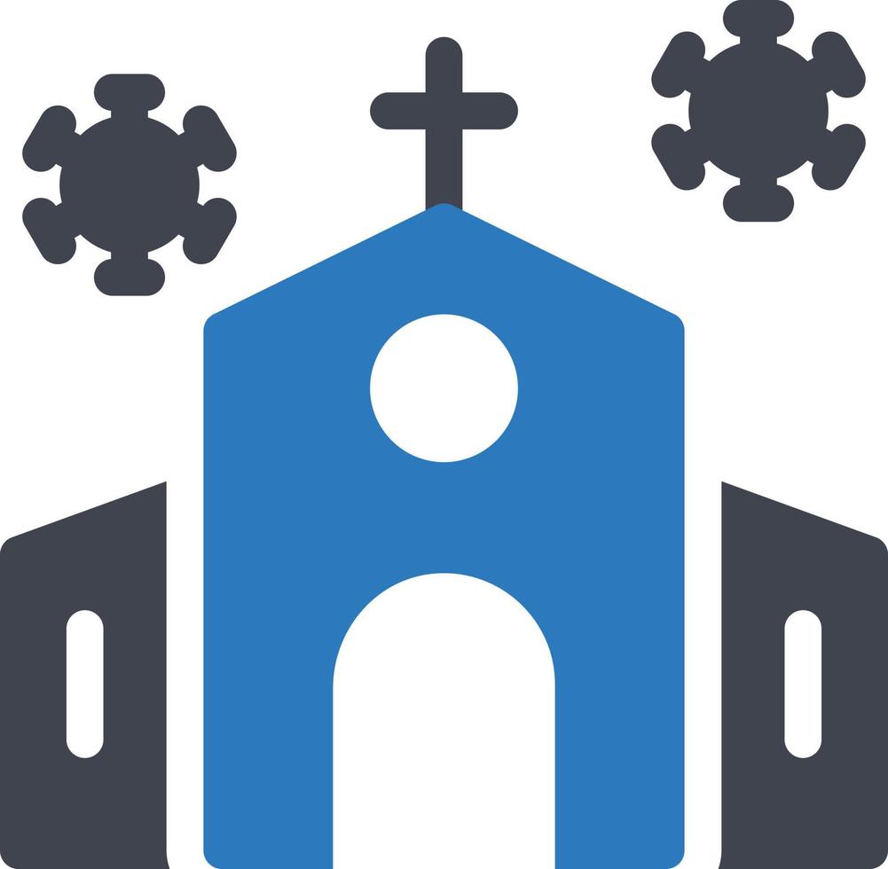 kirche geschlossene vektorillustration auf einem hintergrund. hochwertige symbole. vektorikonen für konzept und grafikdesign. vektor