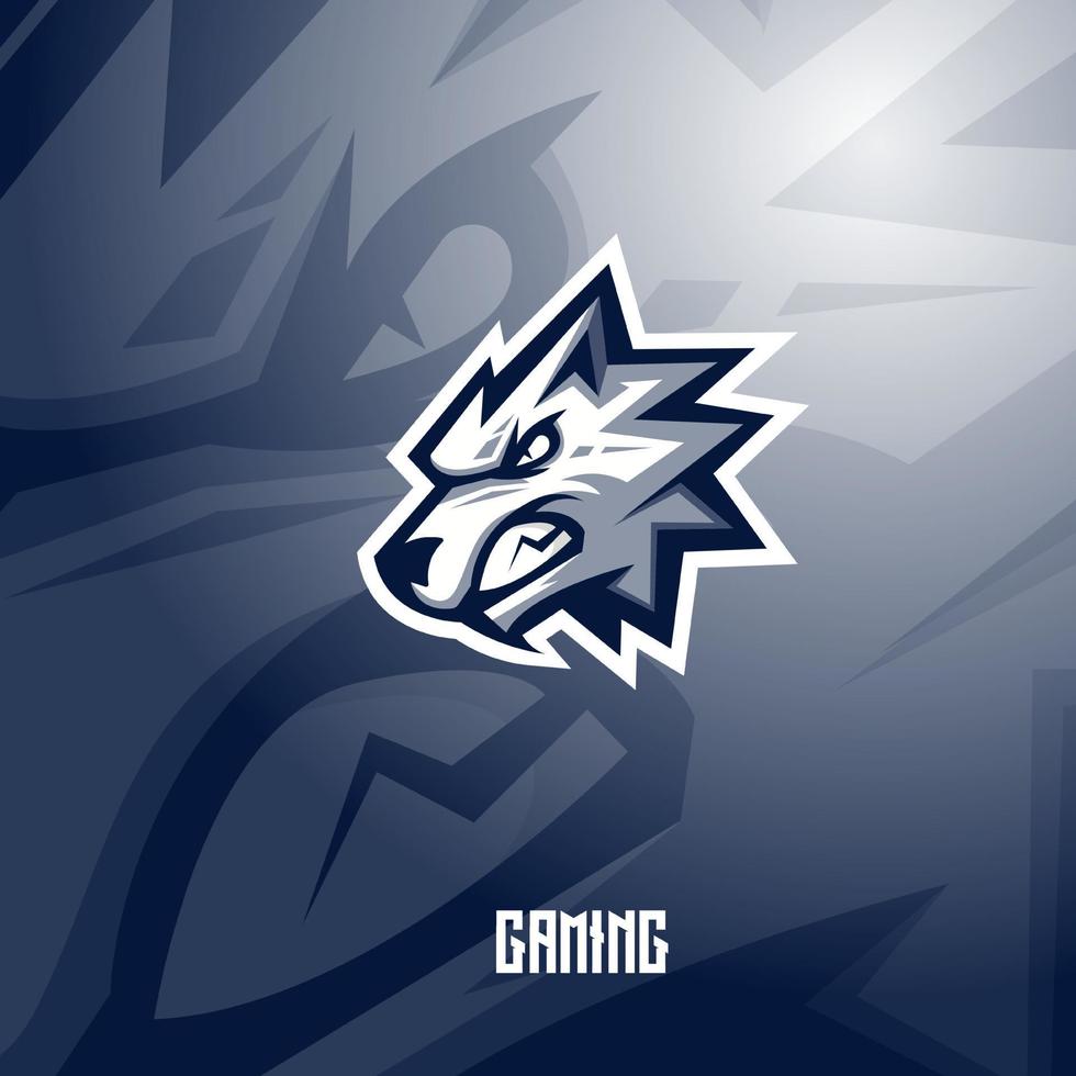 wolf maskot logo design med modern illustration koncept stil för märke, emblem och t-shirt utskrift. arg varg illustration för sport och e-sport team vektor