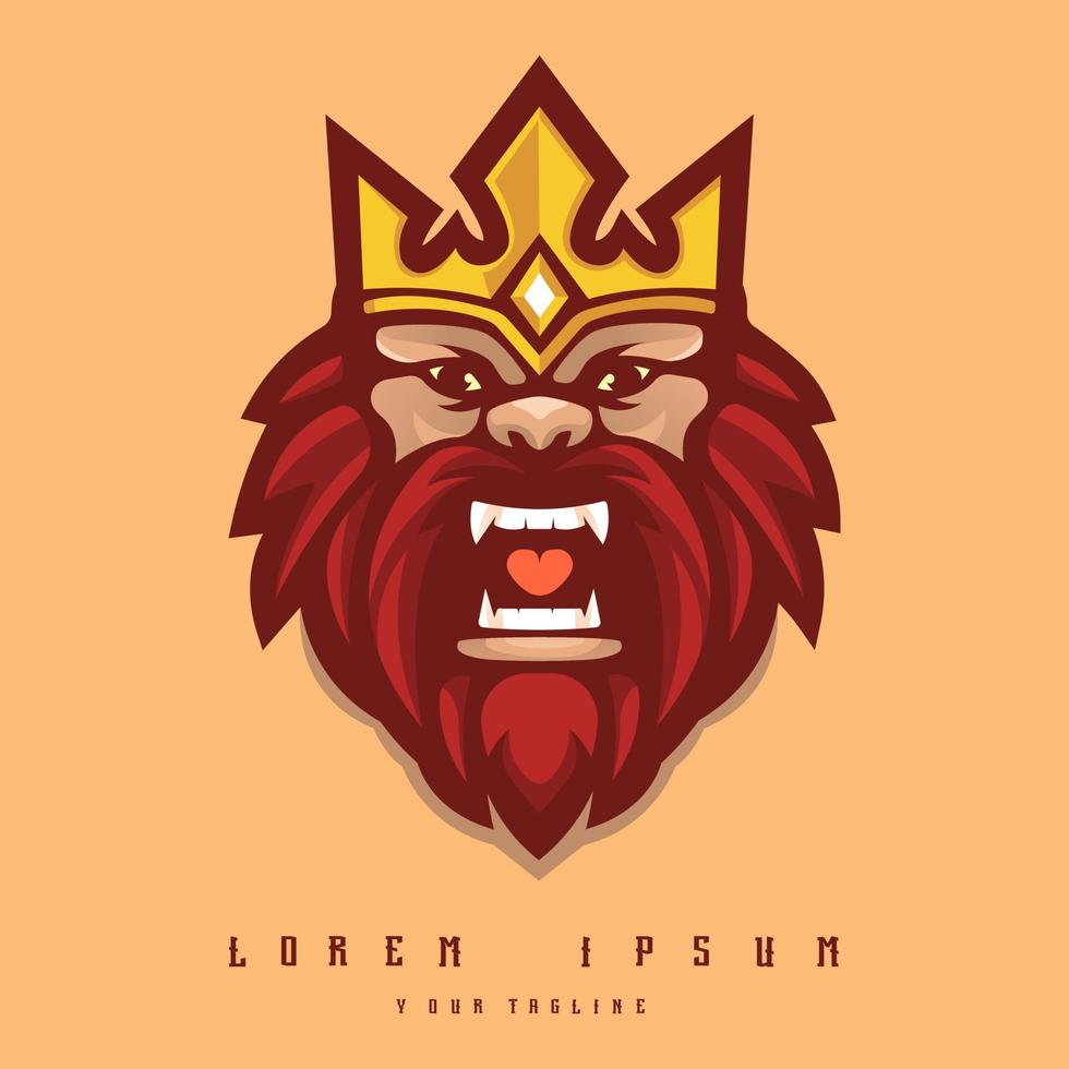 kung maskot logotyp design illustration vektor för spel