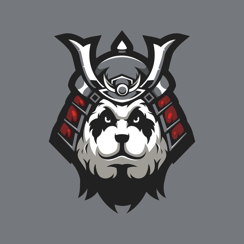Panda Samurai Krieger Maskottchen Logo Design Illustration Vektor