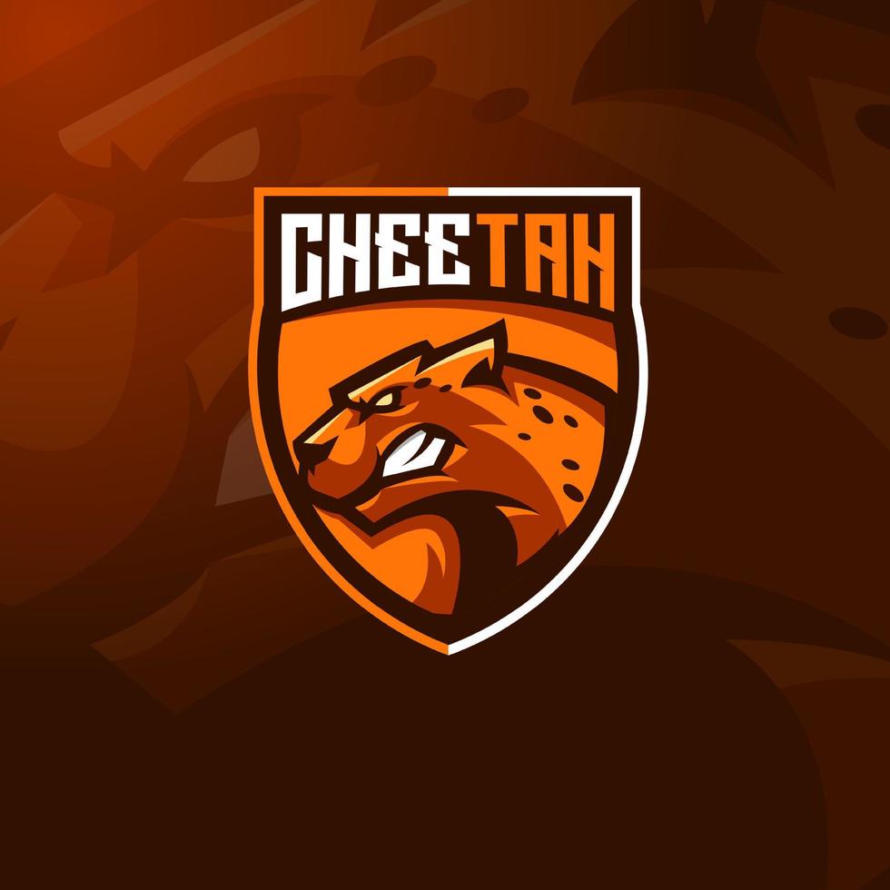 cheetah maskot logotyp design med modern illustration koncept stil för märke, emblem och t-shirt utskrift. arg gepard illustration för sport och e-sport team. vektor