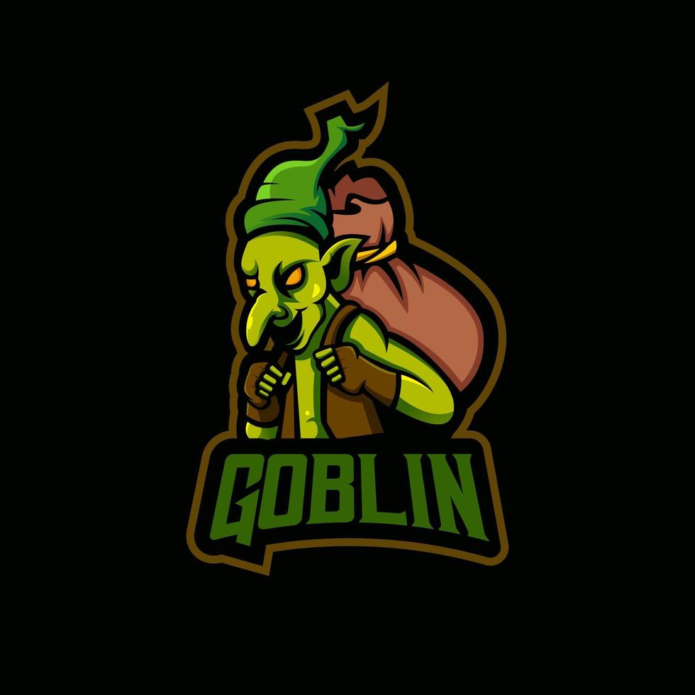 goblin maskot logotyp design vektor