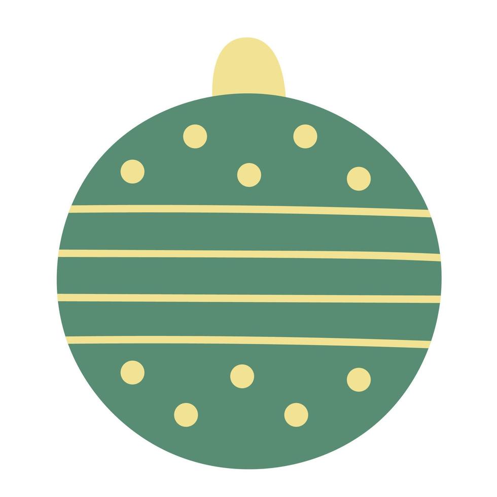 weihnachtsspielzeug für den baum, ball mit muster. hand gezeichnete vektorillustration. traditionelles feiertagssymbol vektor