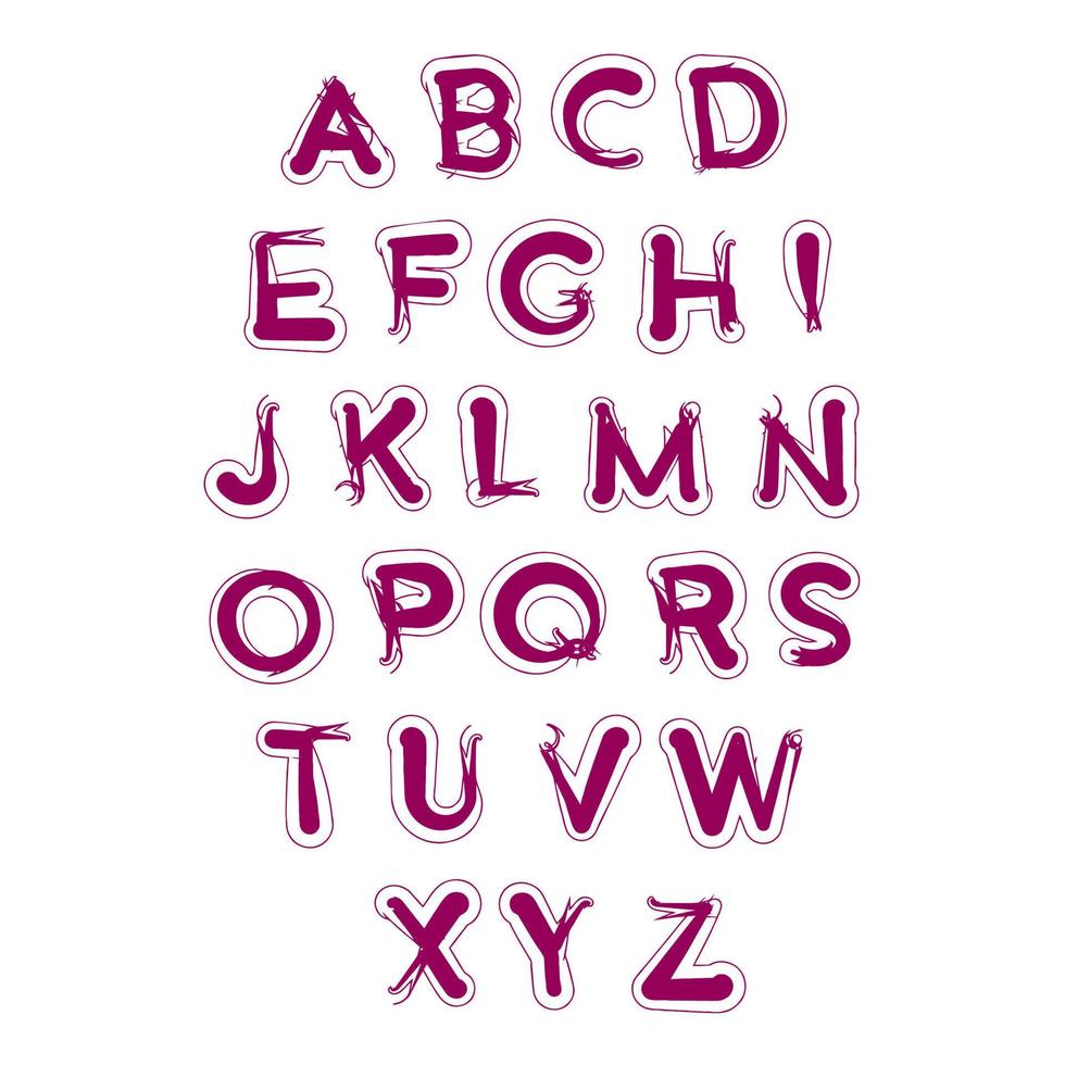 abstrakte süße Alphabet-Schriftart vektor