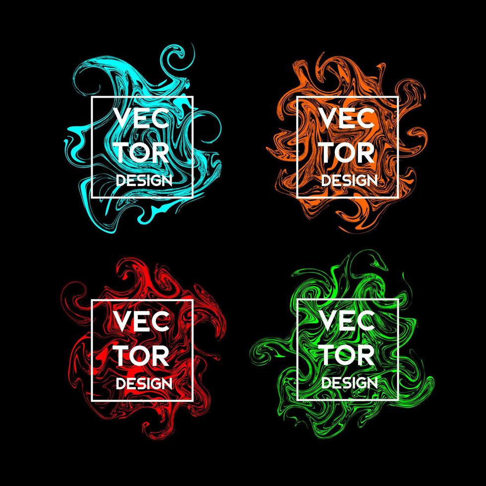 abstraktes Farbspritzer-Gestaltungselement. Vektor-Set-Illustration vektor