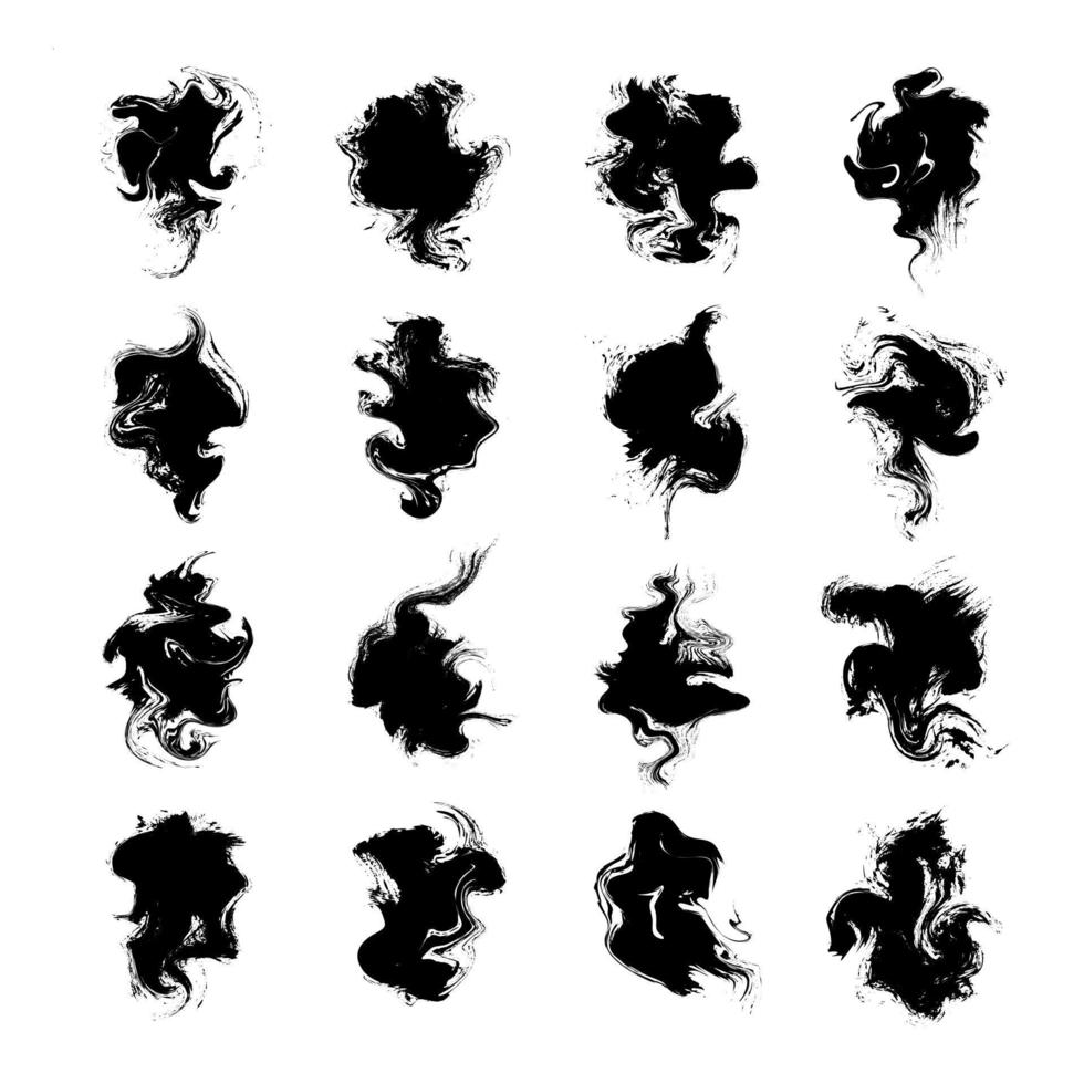 abstrakt blob svart bläck samling. vektor illustration