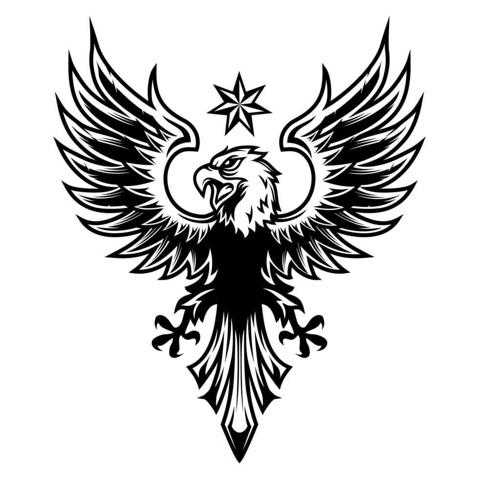 Adlerwappen-Logo-Design-Inspiration, Gestaltungselement für Logo, Poster, Karte, Banner, Emblem, T-Shirt. Vektor-Illustration vektor