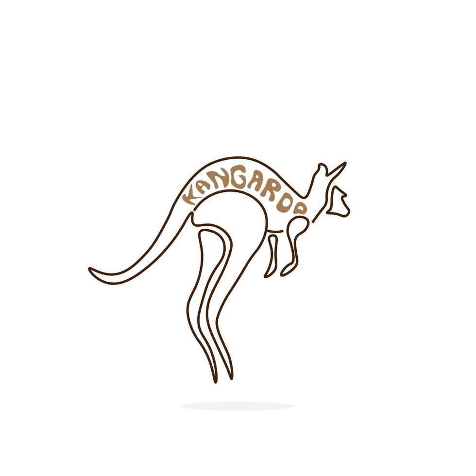 Logo Illustration Strichzeichnungen abstrakte Form, die Känguru sagt vektor