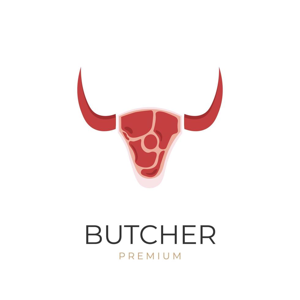 bull head abstrakt kött illustration logotyp vektor