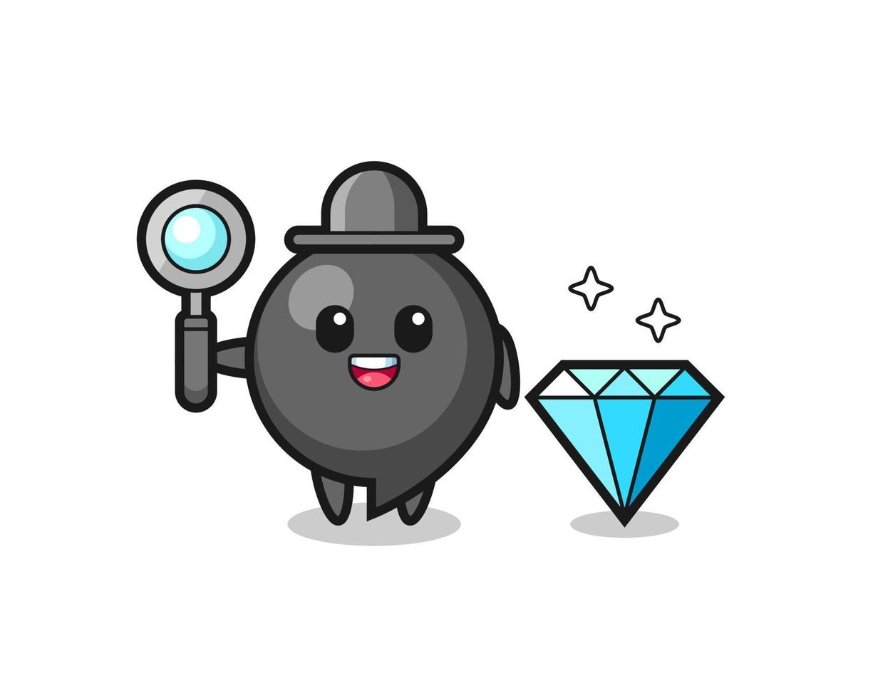 Illustration des Kommasymbolzeichens mit einem Diamanten vektor