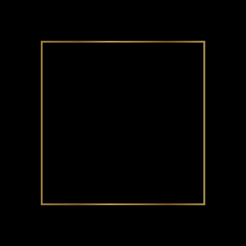 fyrkantig gyllene ram på den svarta bakgrunden vektor