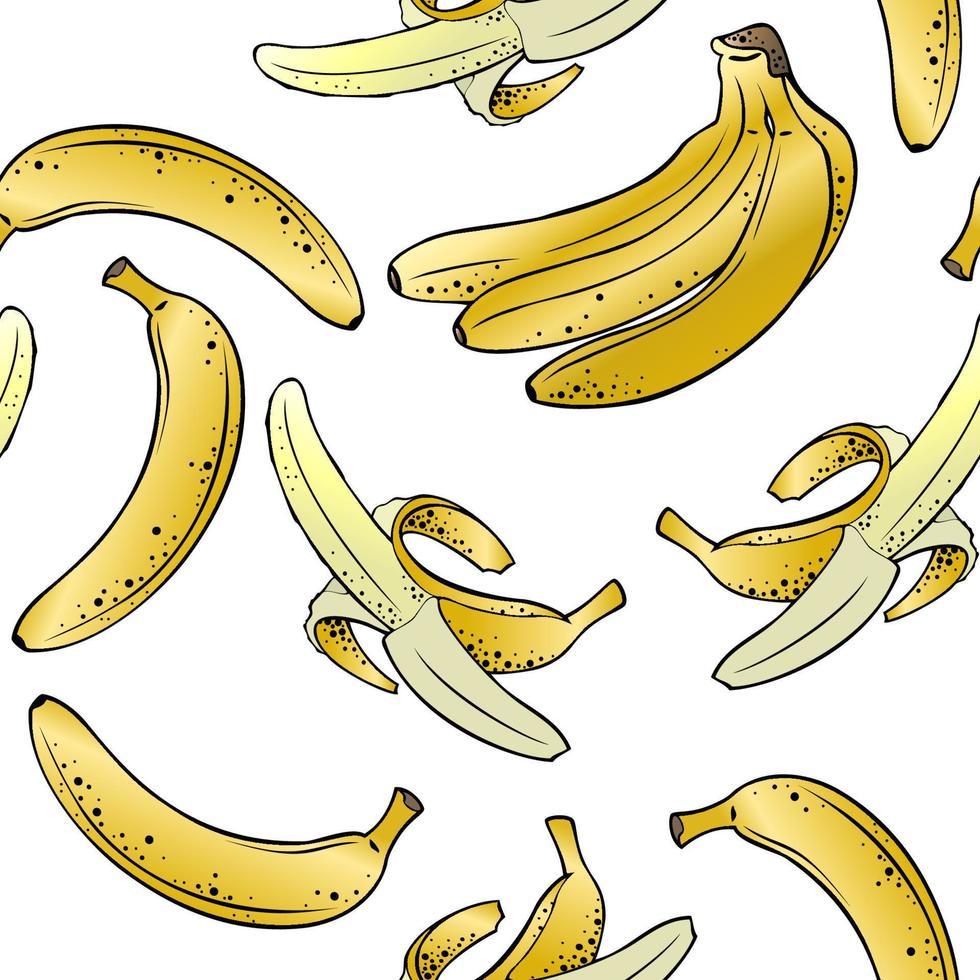 Nahtloses Muster, Bananenfrucht auf transparentem Hintergrund, Vektorillustration vektor