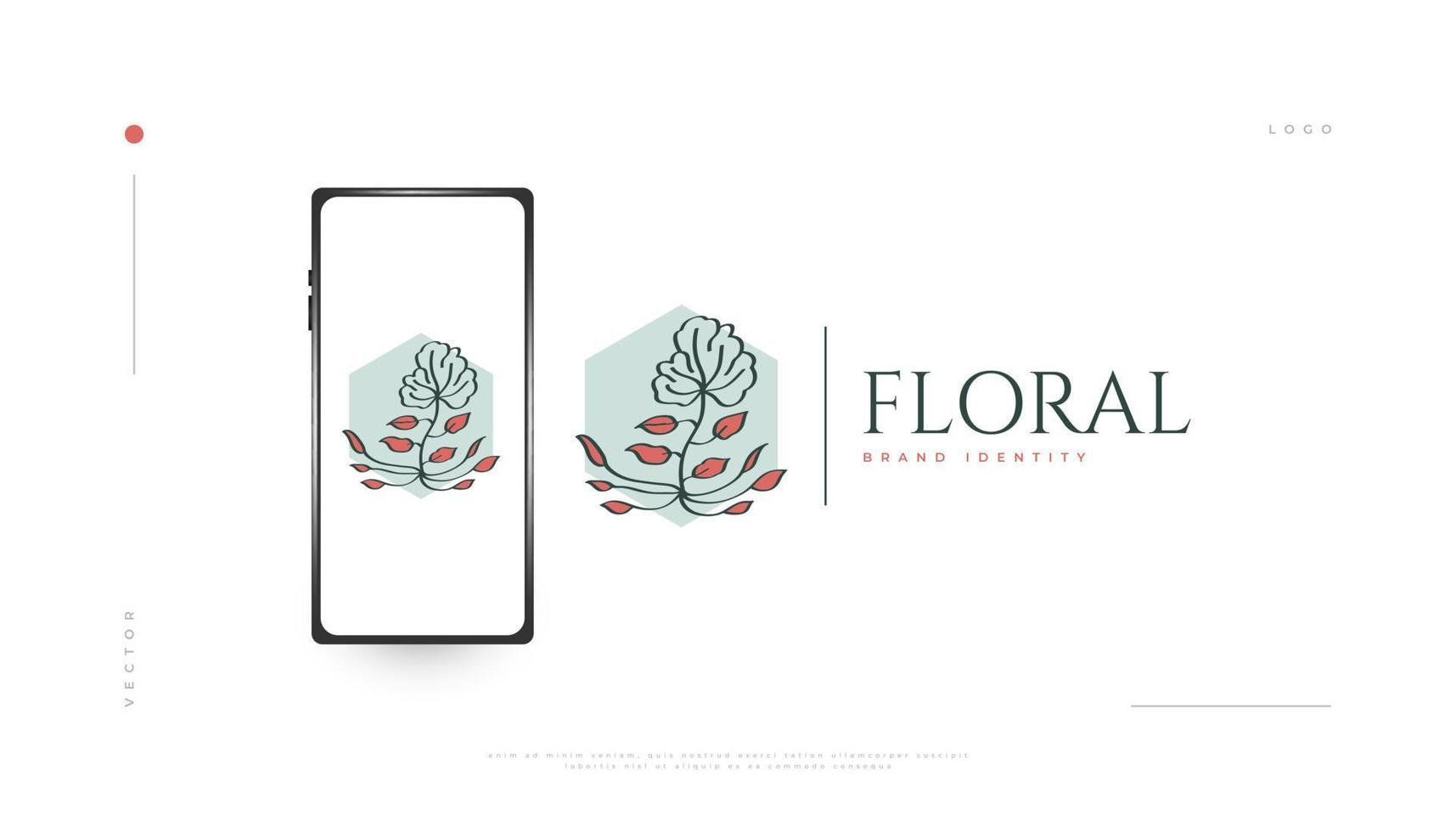 elegantes Blumenlogo-Design mit minimalem Stil, geeignet für Spa, Beauty, Schmuck, Salon oder Kosmetikmarke. hand gezeichnete florale oder botanische logoillustration vektor