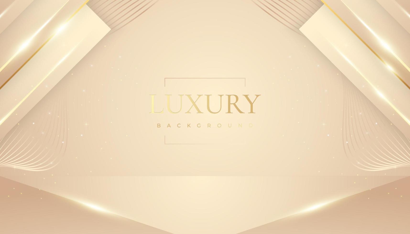luxusgoldhintergrund mit glitzern und lichteffekt. erstklassiger goldener hintergrund mit papierschnittstil für preis, nominierung, zeremonie, formelle einladung oder zertifikatsdesign vektor