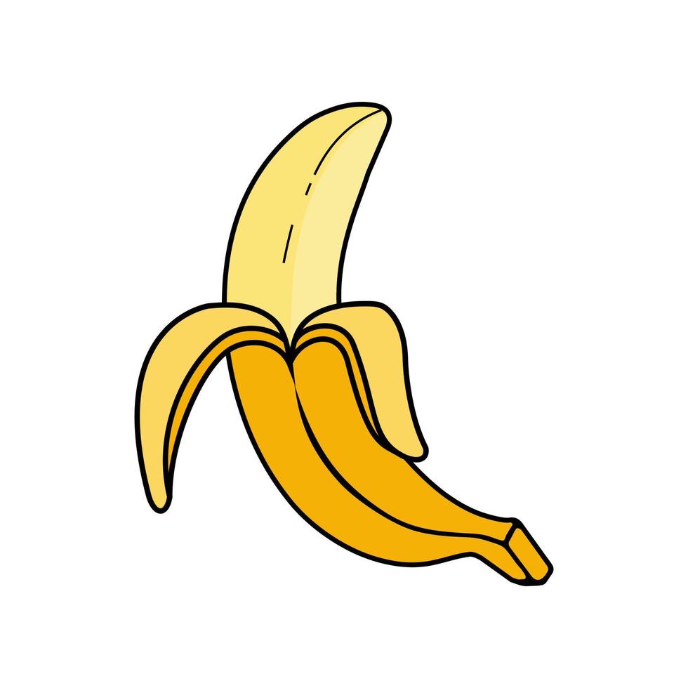 Bananenfrucht-Symbol. Bananen-Symbol-Vektor-Design-Illustration. Bananenfrucht-Symbol isoliert auf weißem Hintergrund. Bananensymbol einfaches Zeichen. vektor