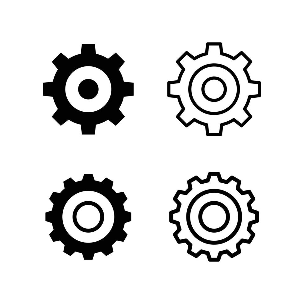 uppsättning av kugghjulsikonen. kugghjul ikon vektor design illustration. samling av kugghjulsikoner. redskap enkelt tecken