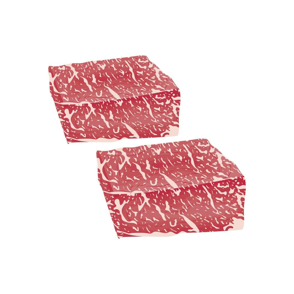 meny wagyu japansk bbq måltid nötkött vektor kött söt ört grill stek grill protein tecknad kök