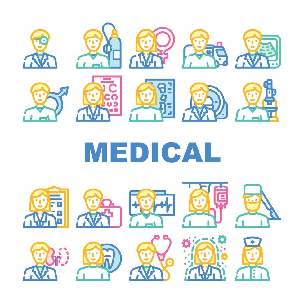 Symbole für medizinische Spezialbehandlungen setzen Vektor