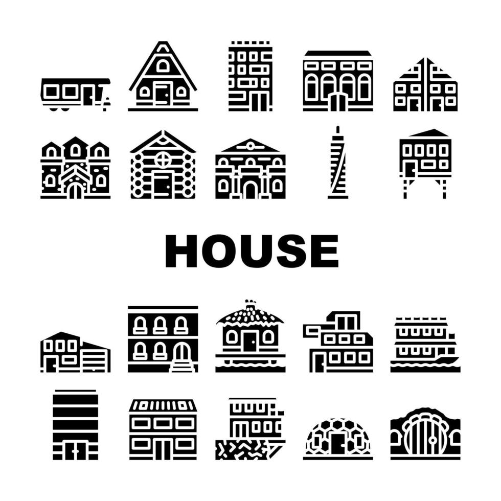 Haus Immobilien Sammlung Icons Set Vektor