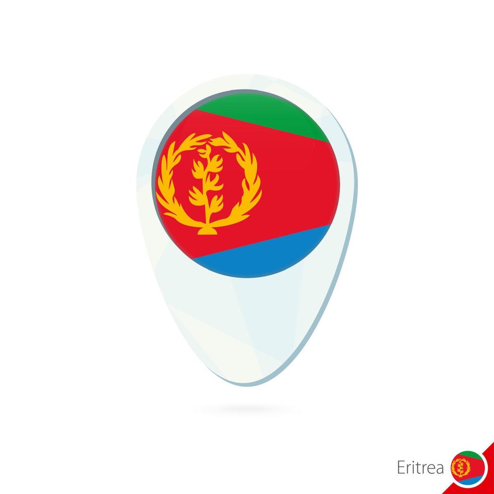 eritrea flagga plats karta nålikon på vit bakgrund. vektor