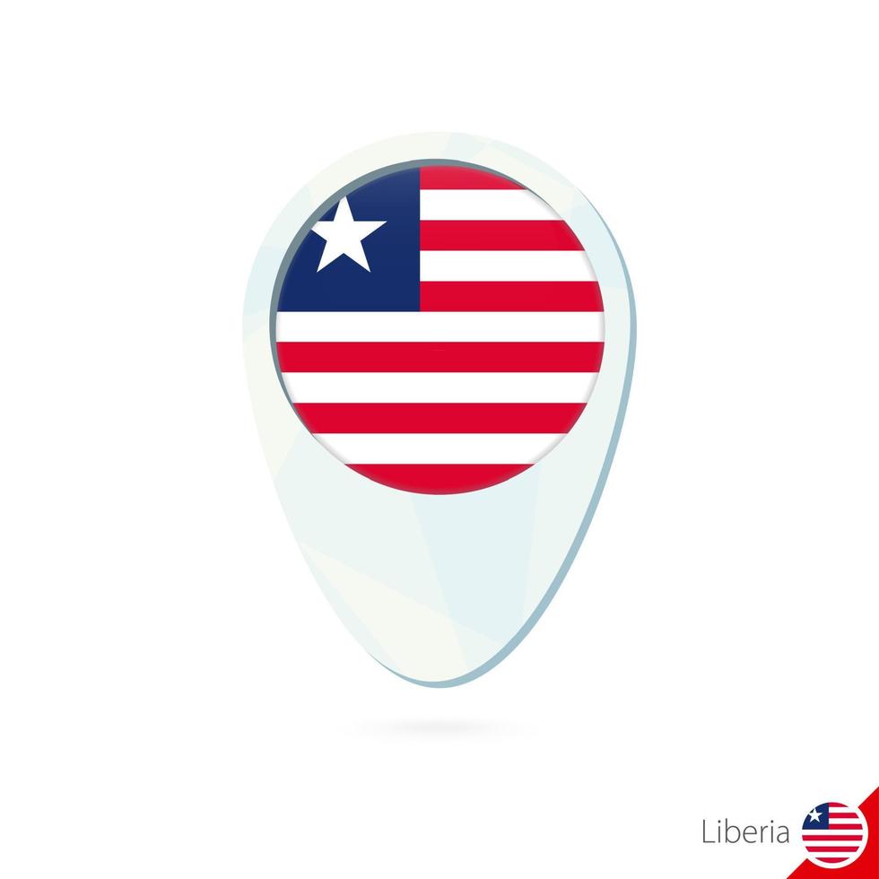 liberia flagga plats karta nålikon på vit bakgrund. vektor