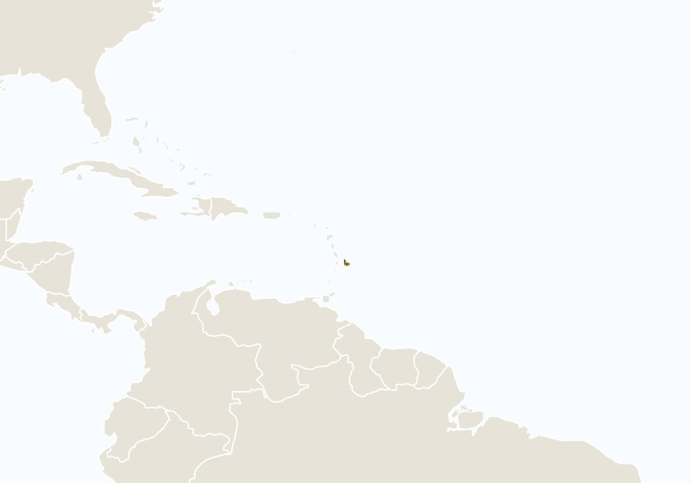 Sydamerika med markerad karta över Barbados. vektor