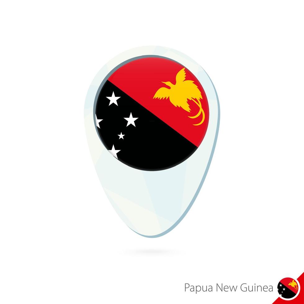 Papua-Neuguinea-Flagge Lageplan Pin-Symbol auf weißem Hintergrund. vektor