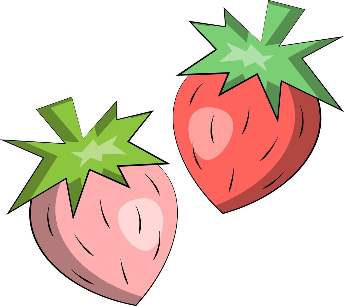enda element jordgubbe. rita illustration i färg vektor