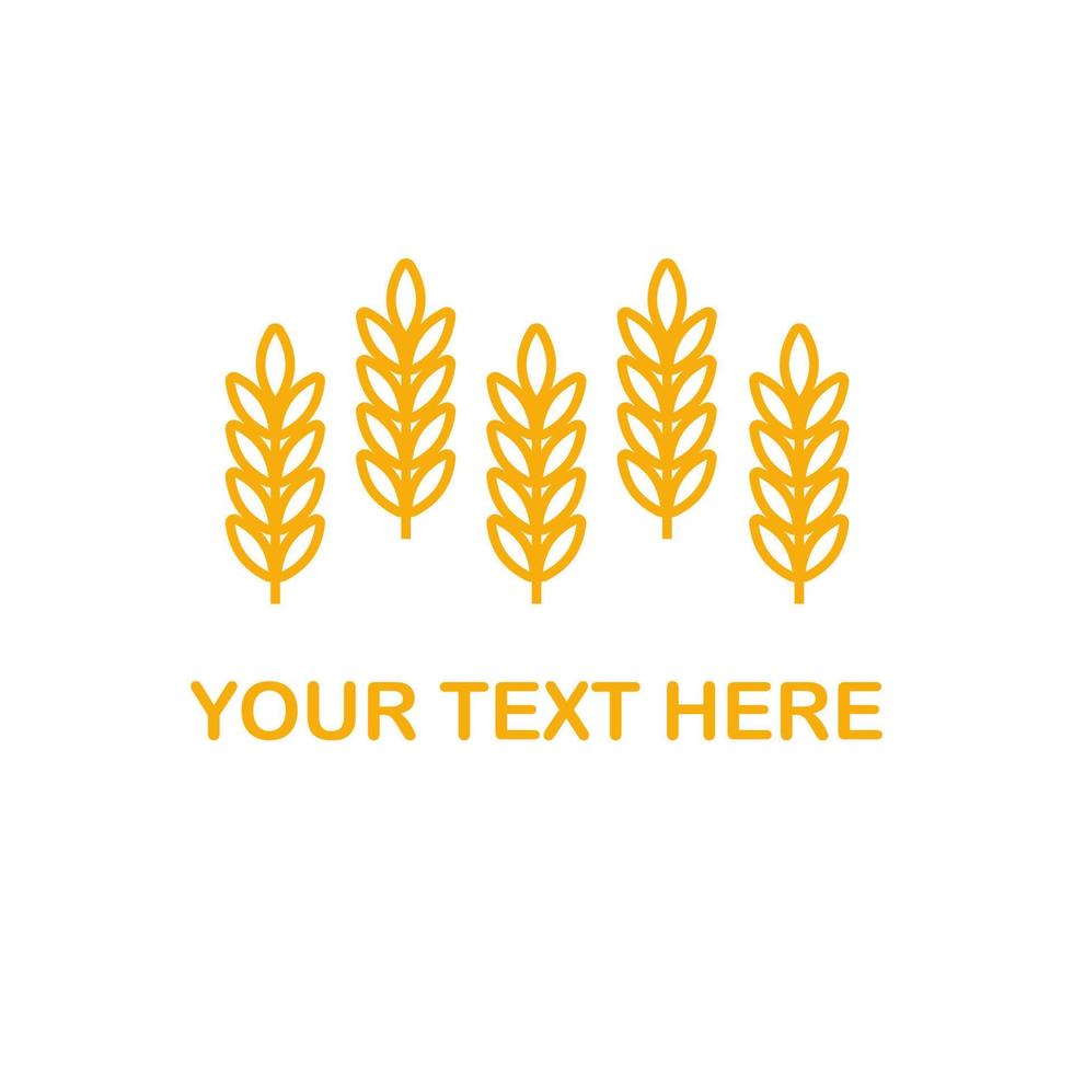 Weizenähren Symbol Vektor Bauernhof Logo Vorlage. Linie Vollkornsymbol Illustration für Bio-Öko-Bäckerei, Landwirtschaft, Bier auf Weiß