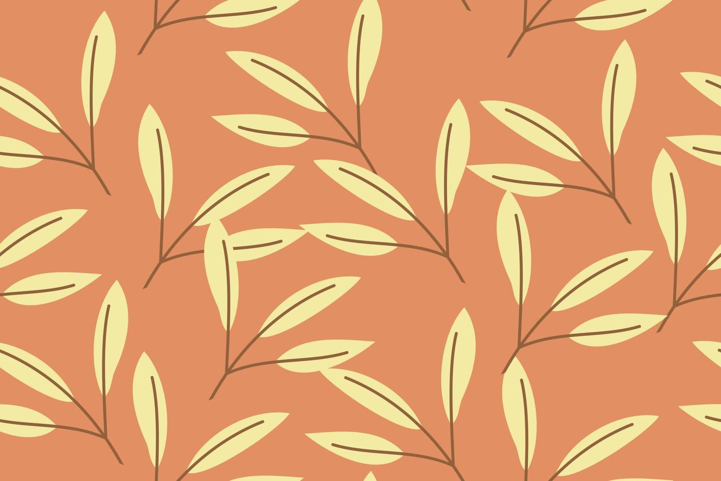 Nahtloses Muster mit vielen schönen langen Blättern vektor