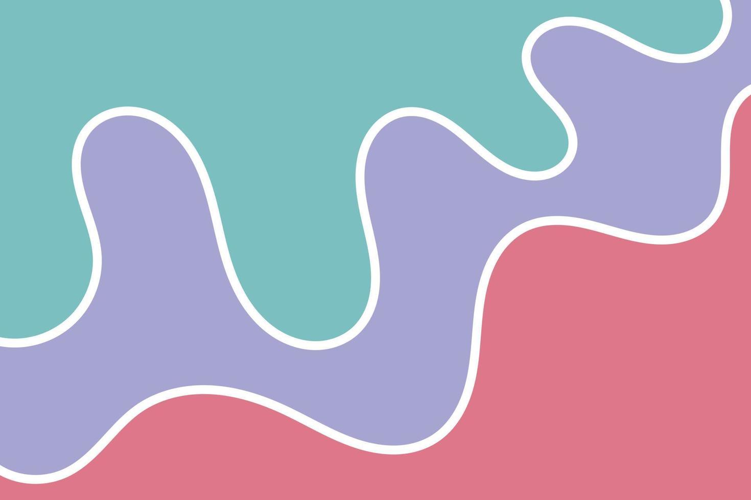 gewellter Hintergrund mit drei Farben und netten Umrissen vektor