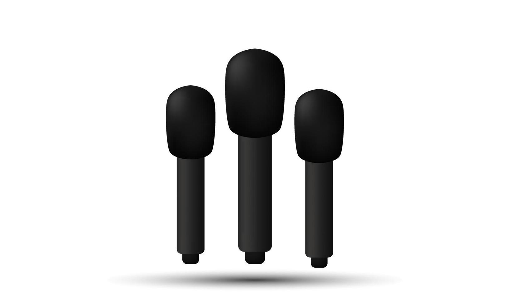 unika realistiska mikrofoner 3d isolerade på vektor