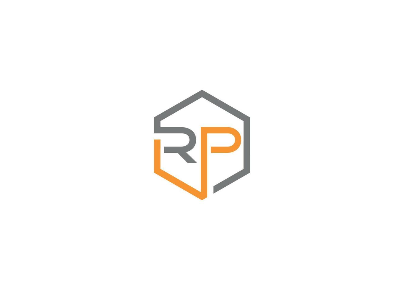 rp-Brief-Logo-Design mit kreativer moderner Vektor-Icon-Vorlage vektor