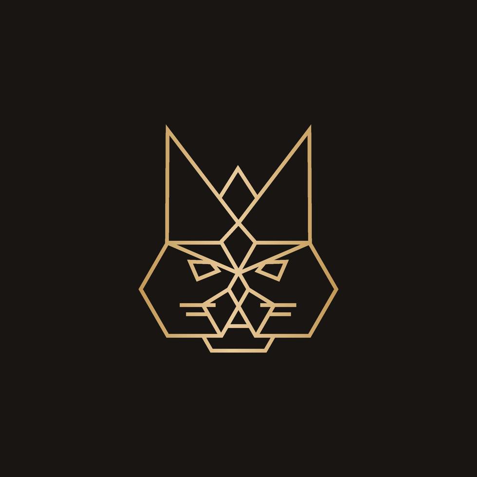 King Cat geometrisches Logo-Design vektor