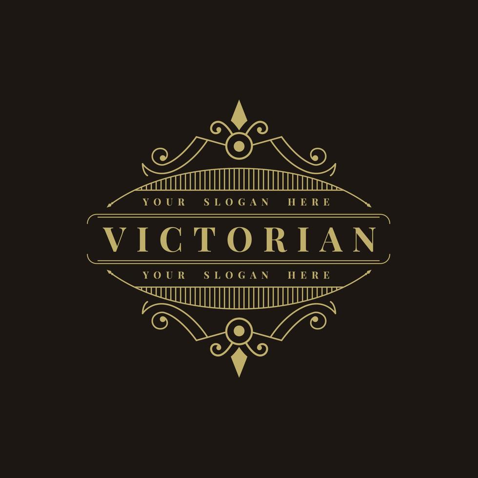 elegantes Vintage-Ornament-Logo vektor