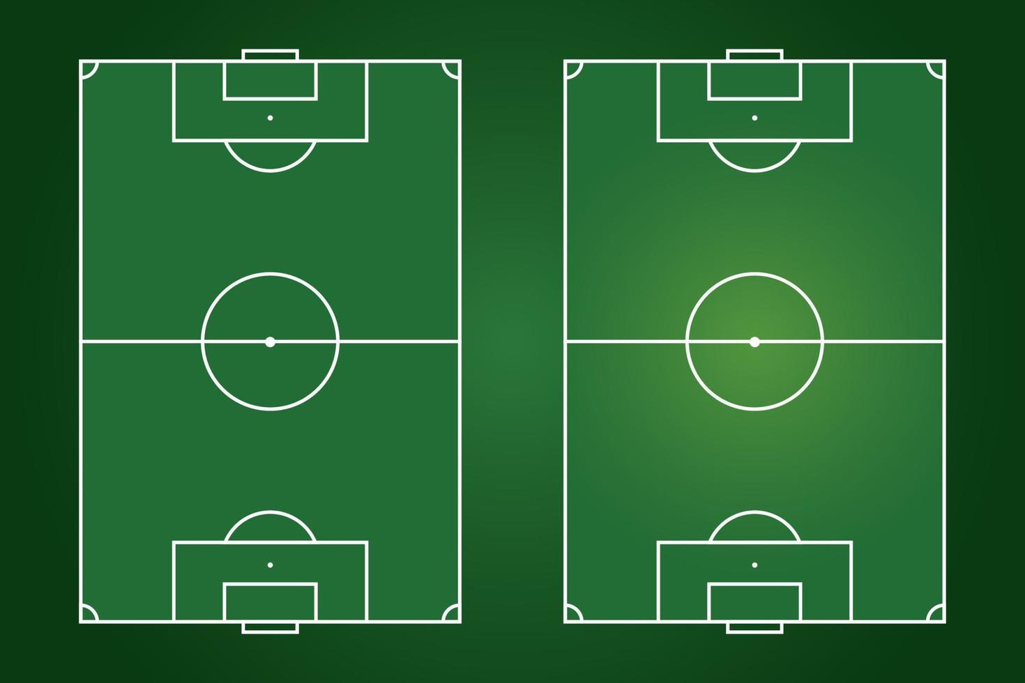 flaches Design des Fußballplatzes, grafische Illustration des Fußballplatzes, Vektor des Fußballplatzes und Plan.