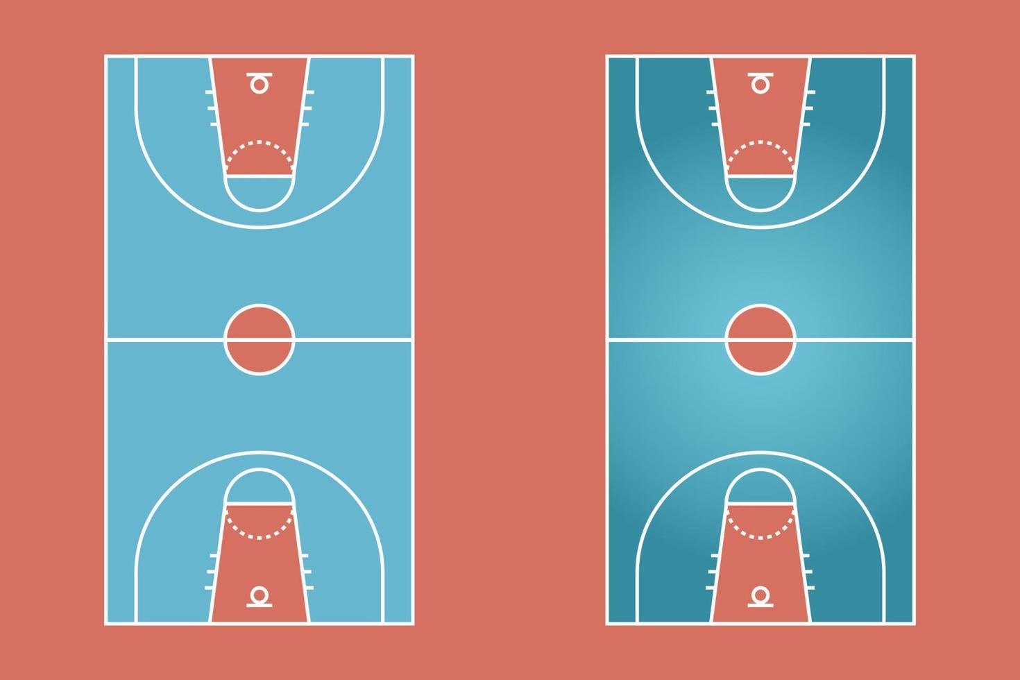 flaches design des basketballfeldes, grafische illustration des sportfeldes, vektor des basketballplatzes und plan.