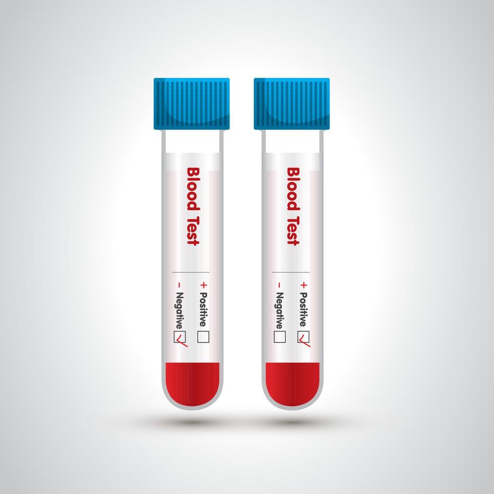 Symbol für Blut im Reagenzglas. Vektor-Illustration. die Blutampulle und das Testkit. kann in medizinischen Materialien, Bannern, Postern und Zeitschriften verwendet werden. vektor