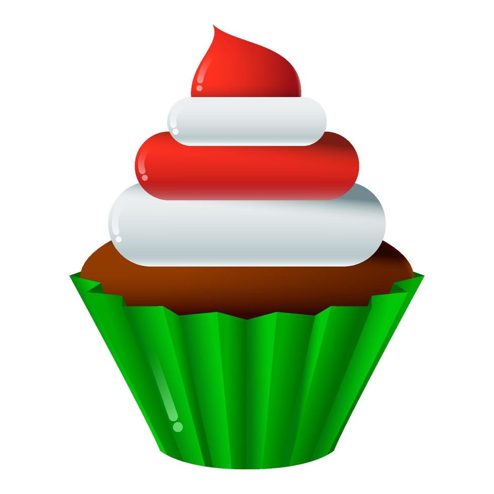Illustration von Cartoon-Cupcake, isoliert auf weißem Hintergrund vektor