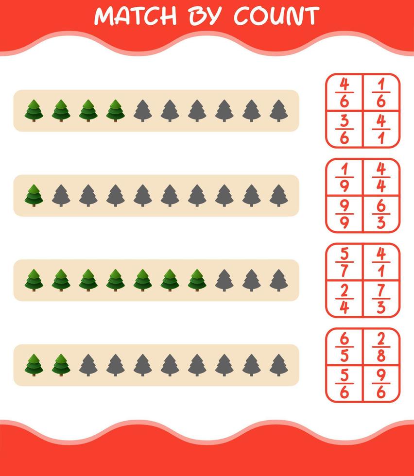 match efter antal av tecknad tall. match och räkna spel. pedagogiskt spel för barn och småbarn i förskoleåldern vektor