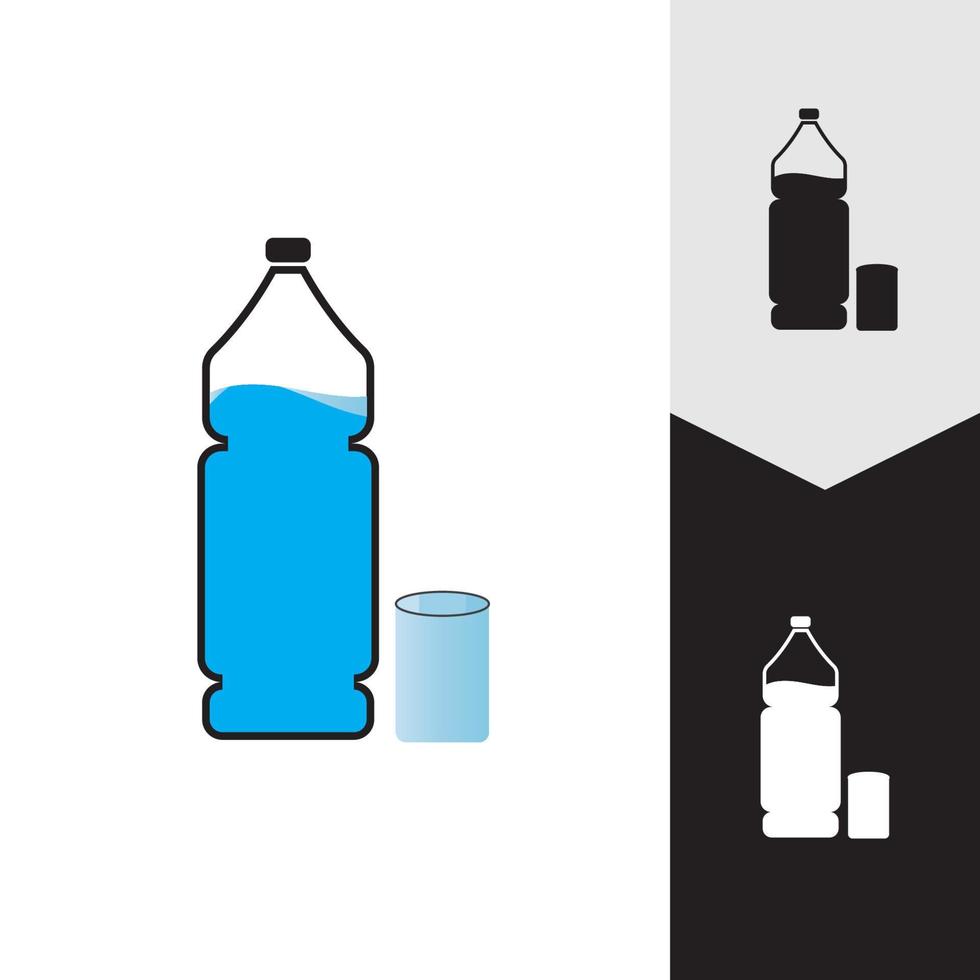 Plastikflasche und Glasvektorsymbol vektor