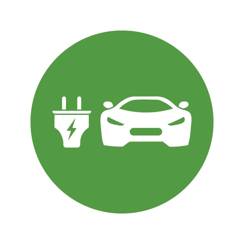 Öko-Elektroauto-Symbol Zero Emission Vehicle Battery Charging Station Sign vektor