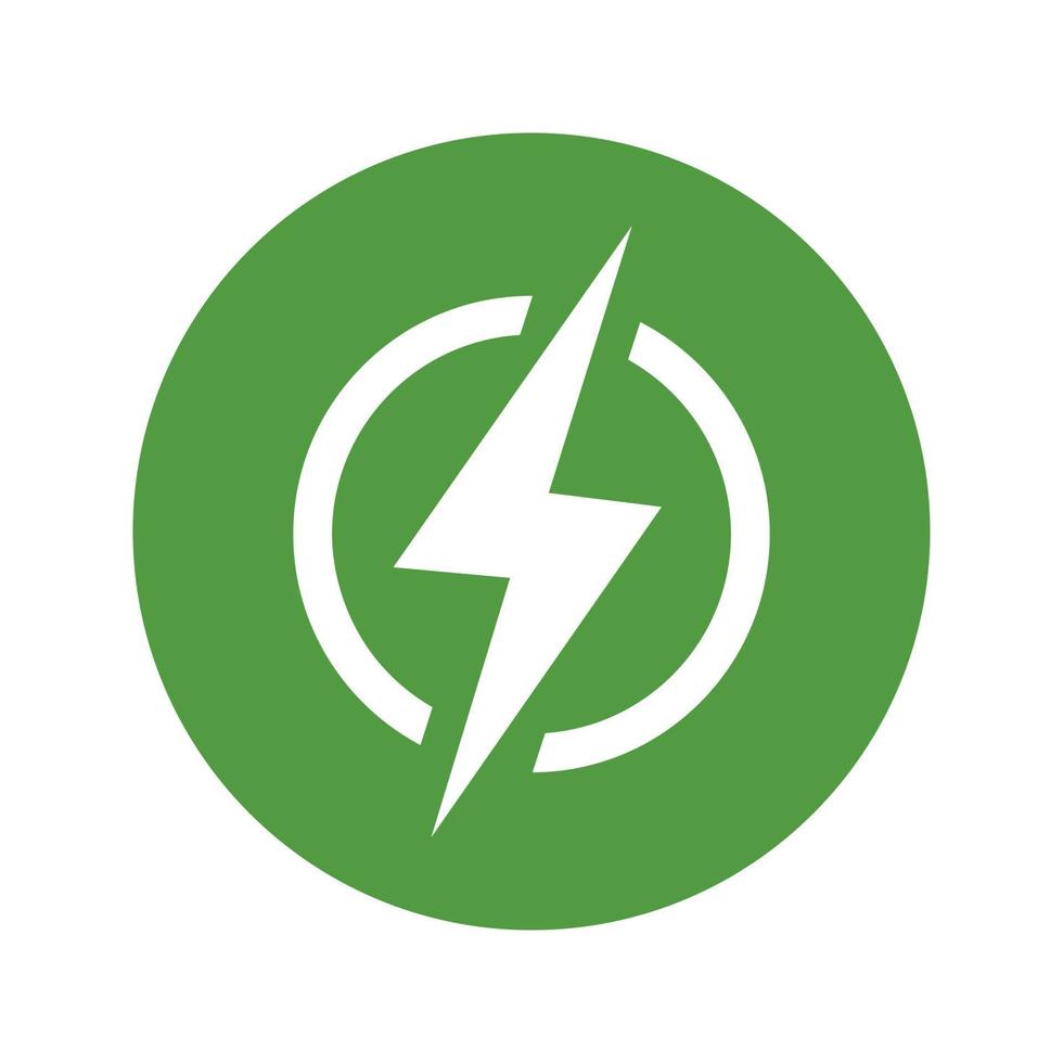 Eco Electric Lightning Icon Zero Emission Vehicle Battery Ladestation Zeichen vektor