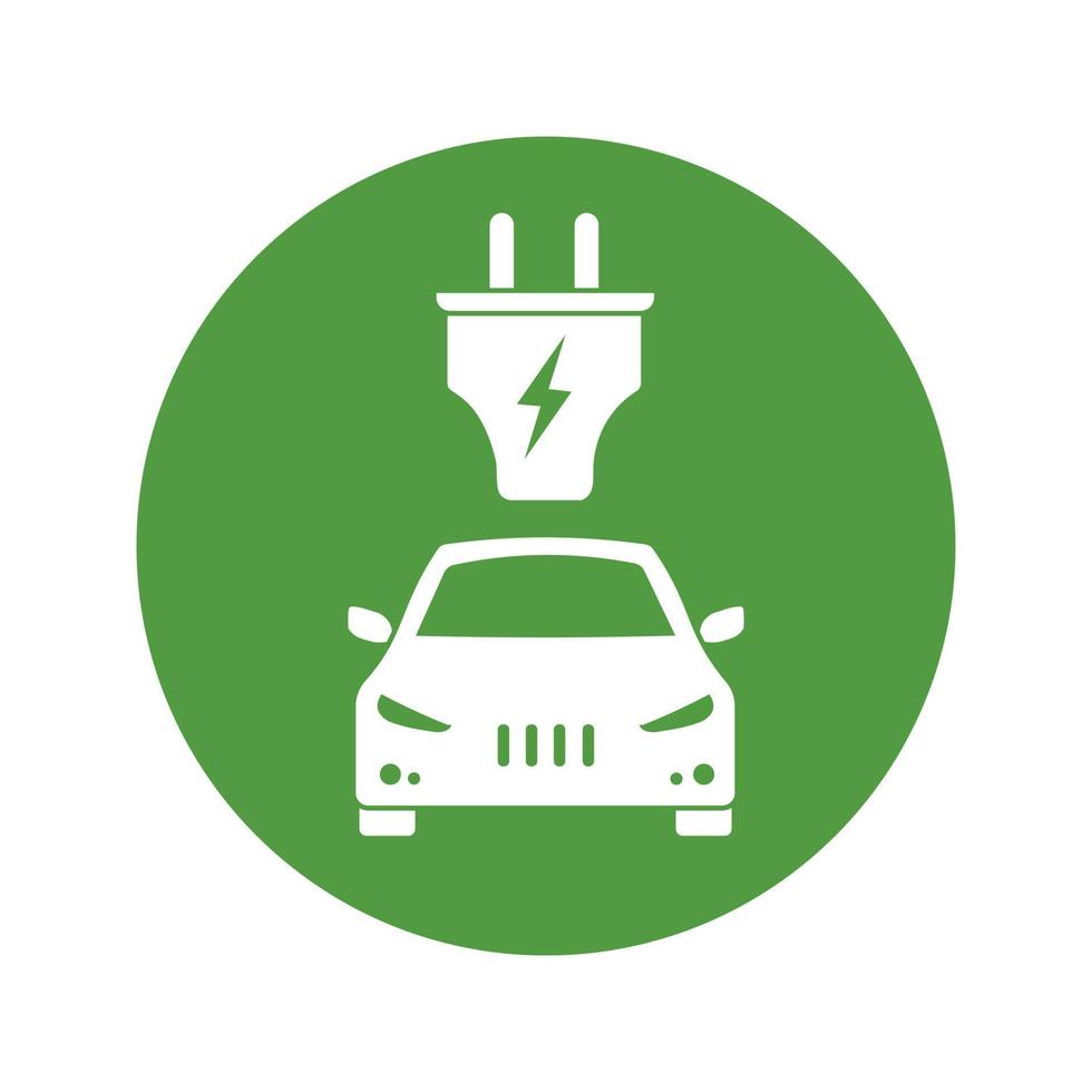 Öko-Elektroauto-Symbol Zero Emission Vehicle Battery Charging Station Sign vektor