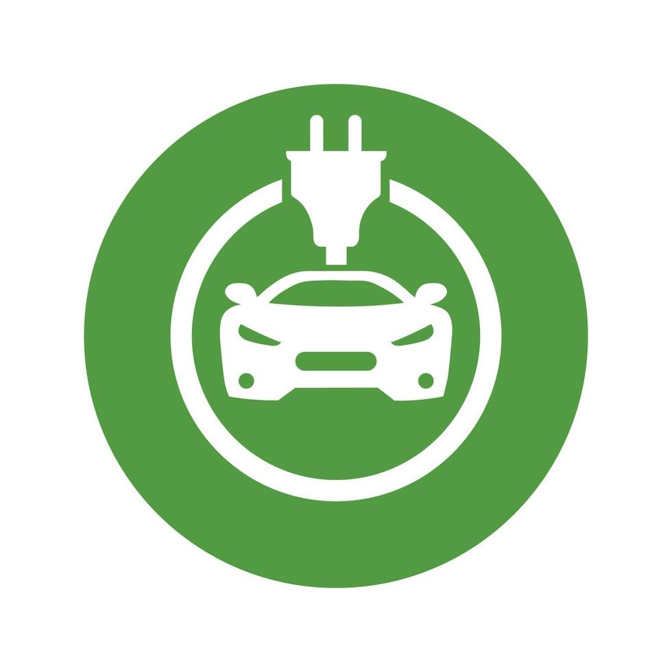 Öko-Elektroauto-Symbol Zero Emission Vehicle Battery Charging Station Sign vektor