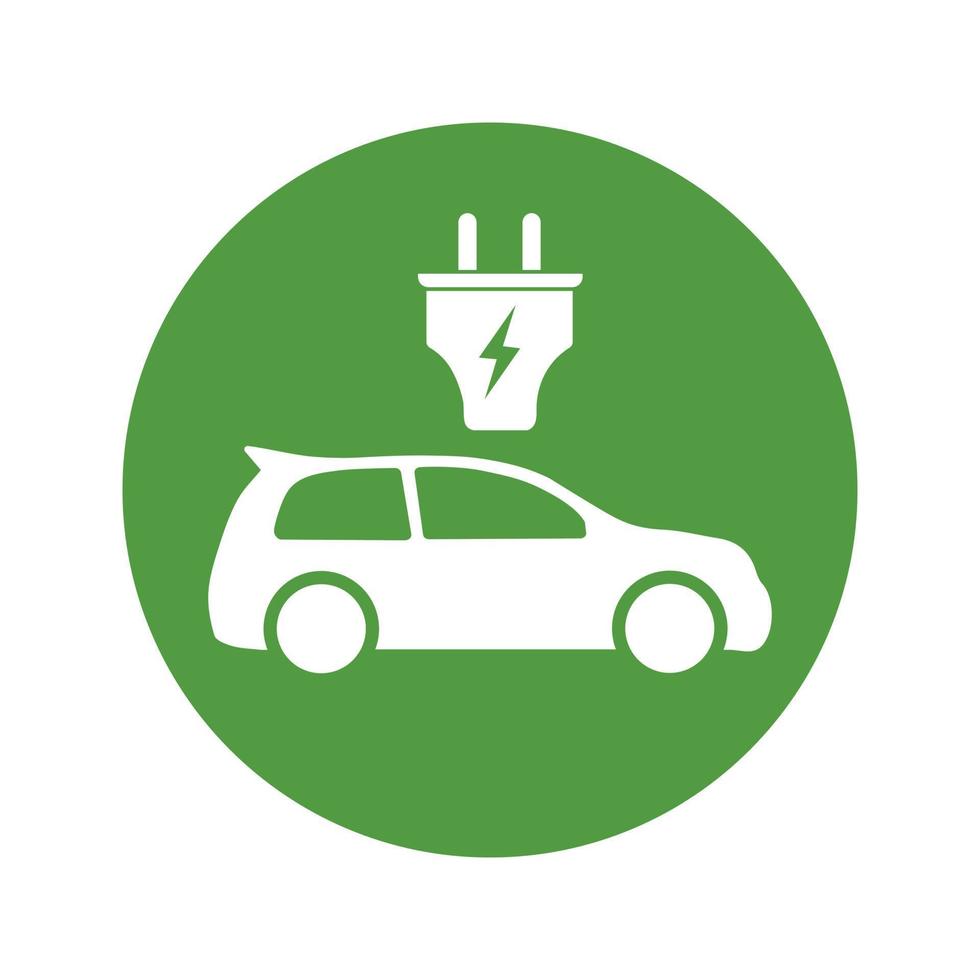 Öko-Elektroauto-Symbol Zero Emission Vehicle Battery Charging Station Sign vektor