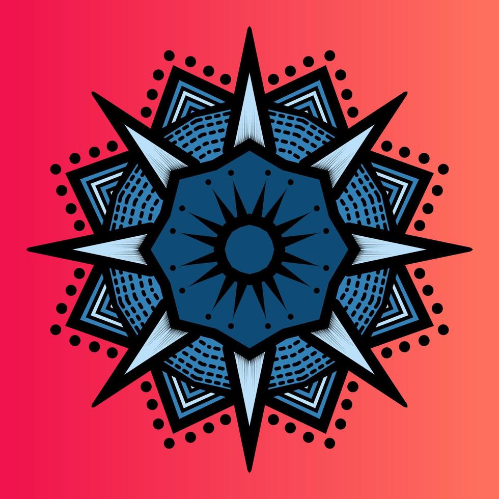 Mandala-Vektor-Illustration. Vektor handgezeichnetes kreisförmiges dekoratives Element. für Hintergrundobjekt, Flyerobjekt, Elementobjekt