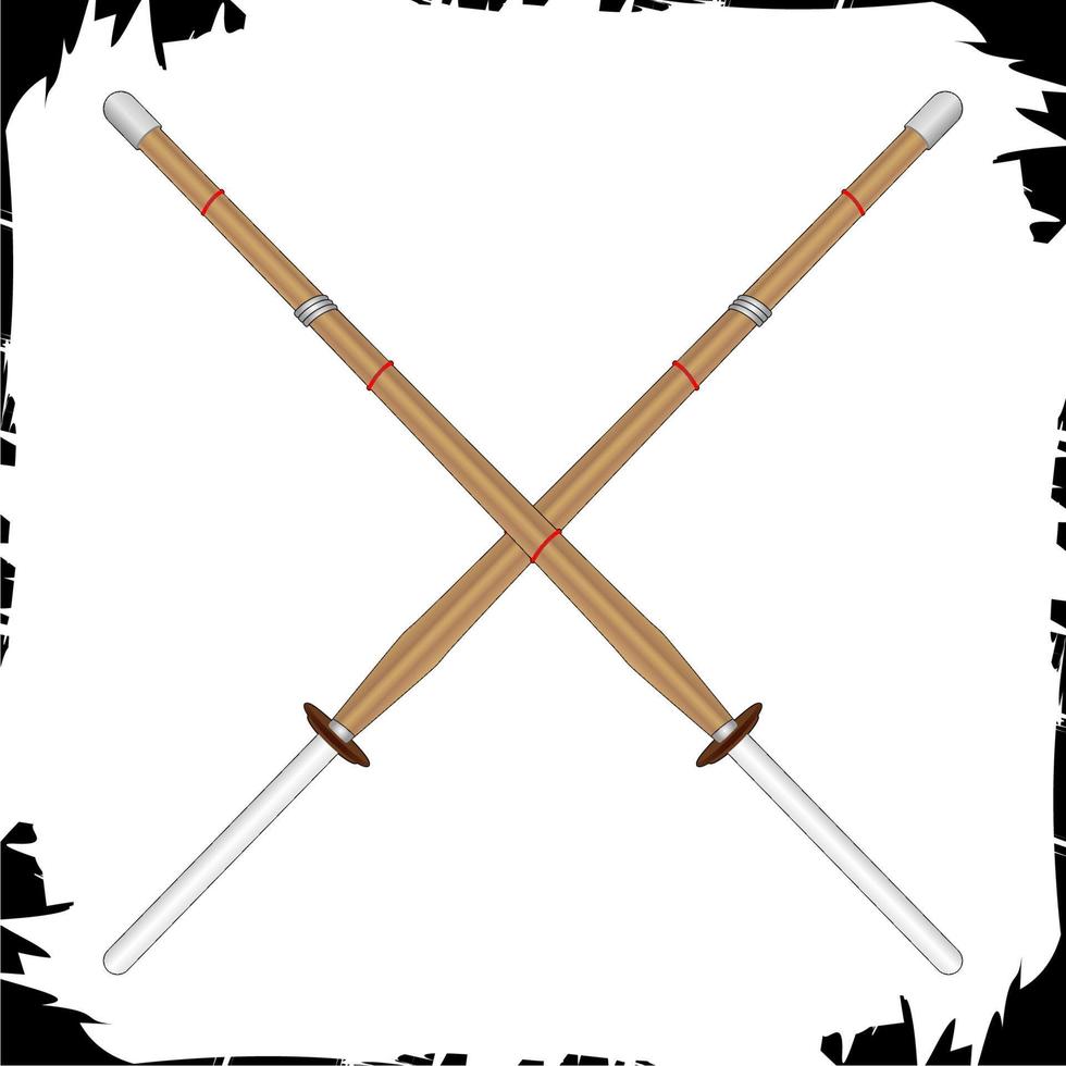 vektor objekt illustration färg shinai bambu