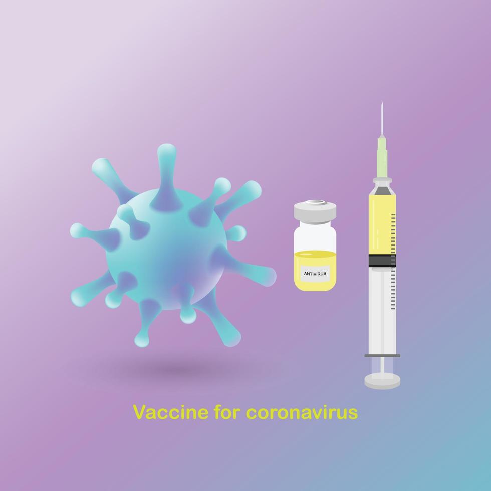 Illustration des Impfstoffs zum Schutz vor Coronavirus vektor