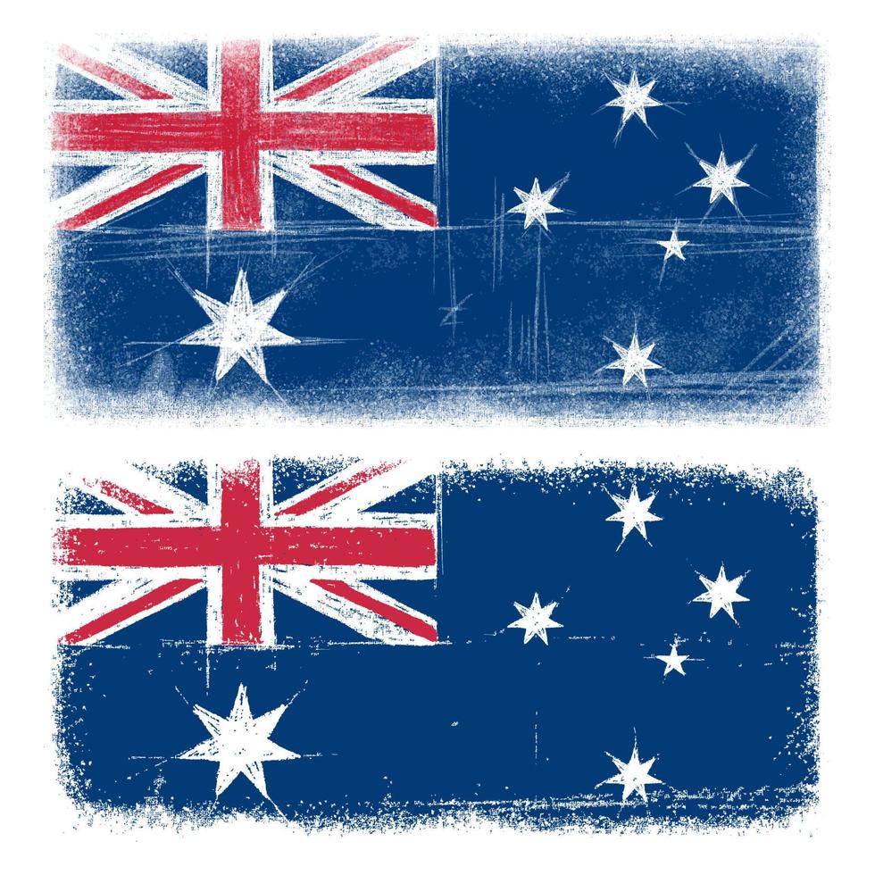 handgemalte australische flagge grunge vektorillustration vektor